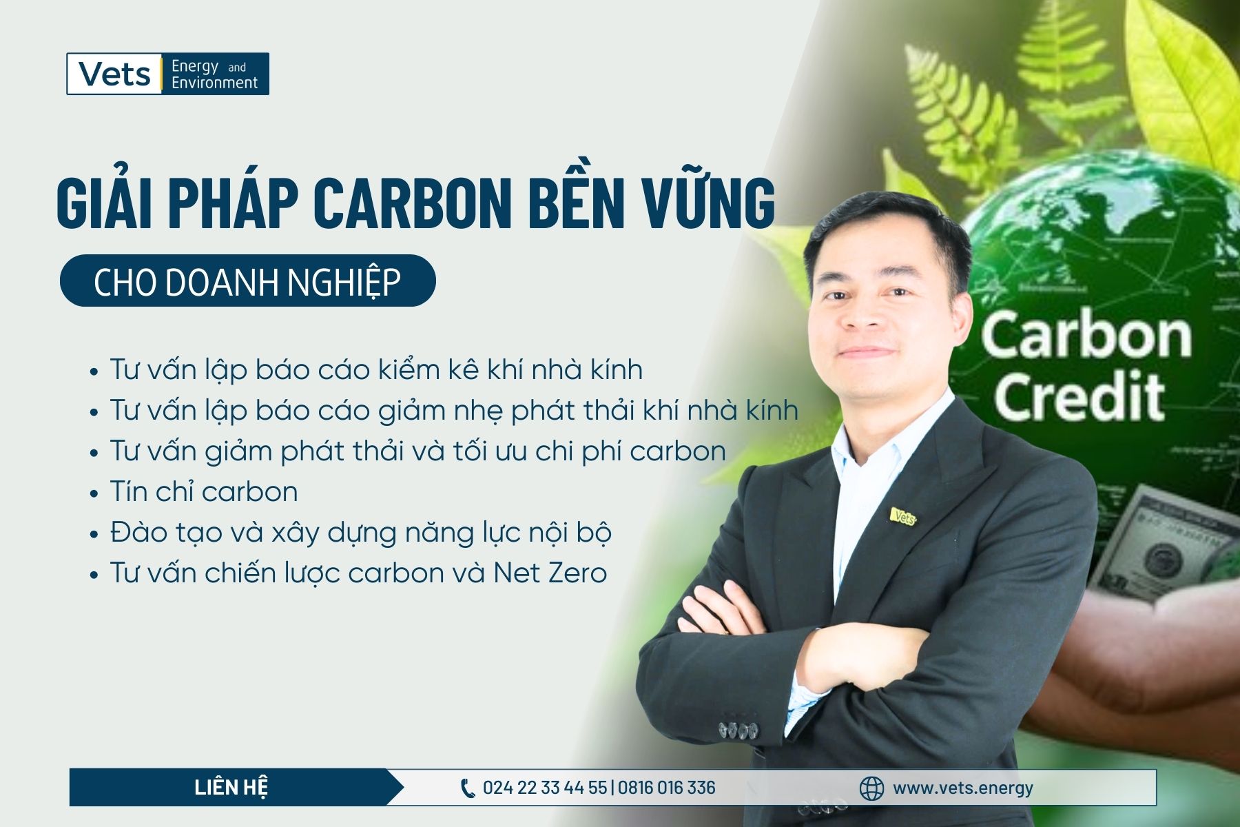 VETS | EnE mang đến cho doanh nghiệp giải pháp toàn diện để tham gia thị trường tín chỉ carbon một cách bài bản, minh bạch và hiệu quả