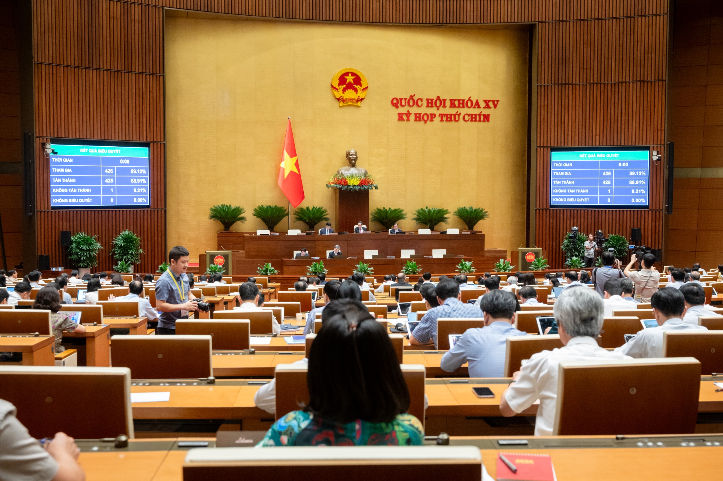 Biểu quyết thông qua Luật sửa đổi, bổ sung một số điều của Luật Sử dụng năng lượng tiết kiệm và hiệu quả