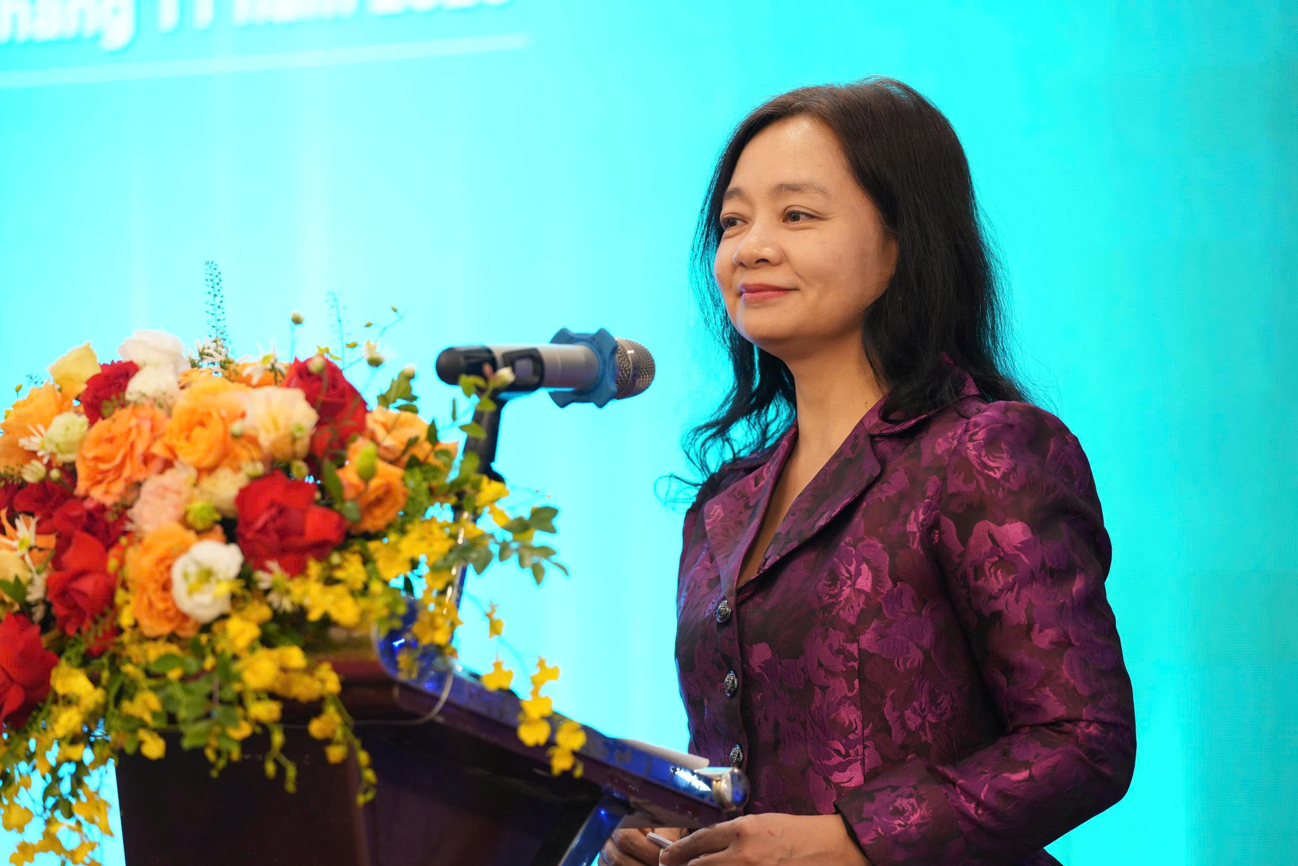 Bà Nguyễn Thị Lâm Giang - Cục trưởng Cục Đổi mới sáng tạo, Chuyển đổi xanh và Khuyến công phát biểu khai mạc Hội thảo.