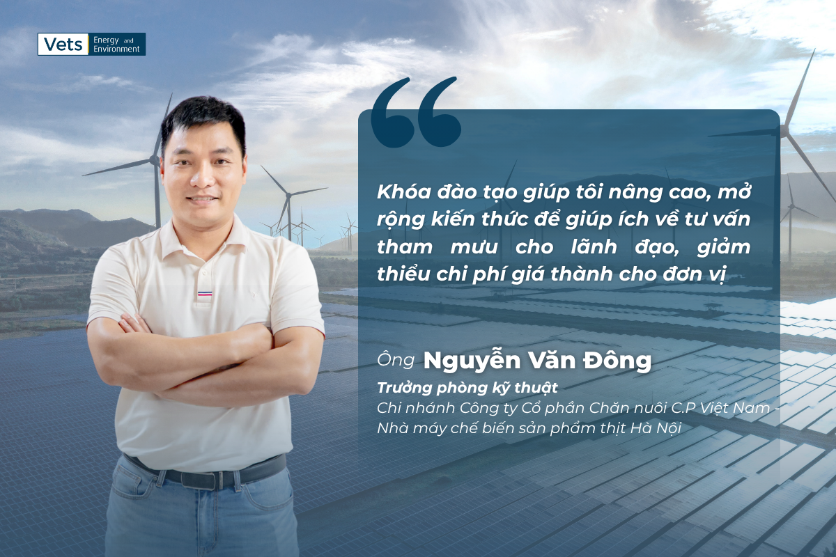 Ông Nguyễn Văn Đông chia sẻ cảm nhận về khoá đào tạo "Người quản lý năng lượng".