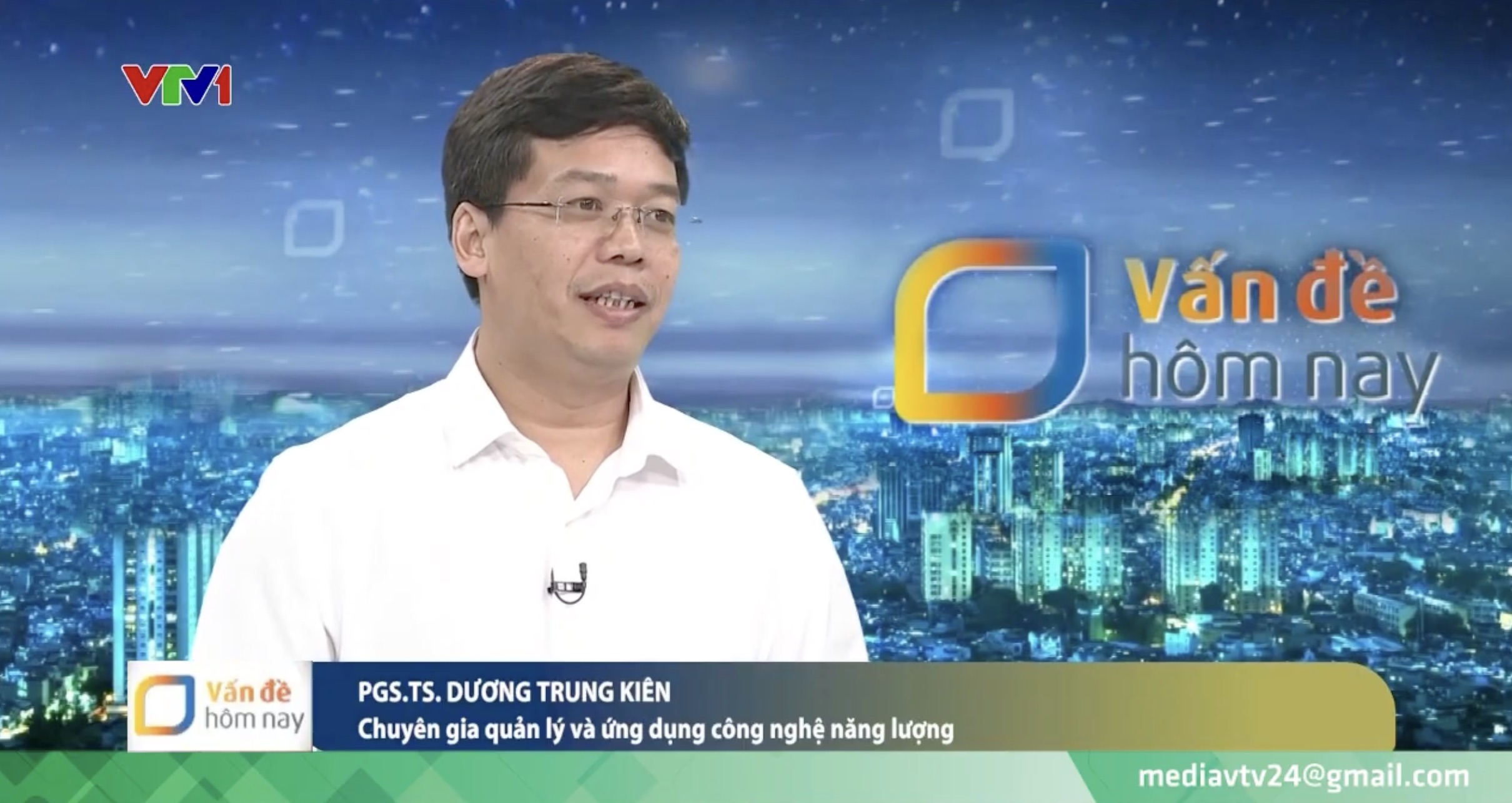 Assoc. Prof. Dr. Duong Trung Kien, an expert from VETS | EnE in “Today’s Issue,” broadcast on VTV1