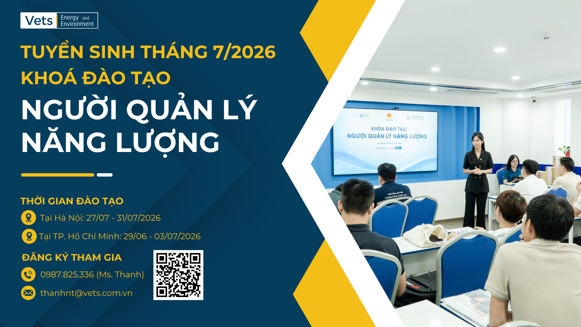 VETS | EnE TUYỂN SINH THÁNG 7/2026 KHÓA “NGƯỜI QUẢN LÝ NĂNG LƯỢNG”
