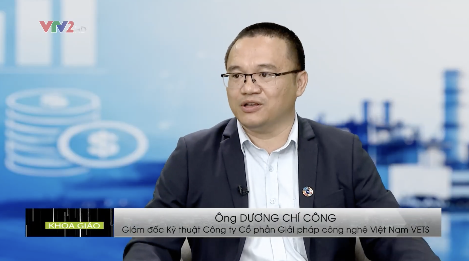 Ông Dương Chí Công, đại diện của VETS | EnE trao đổi tại Toạ đàm của VTV